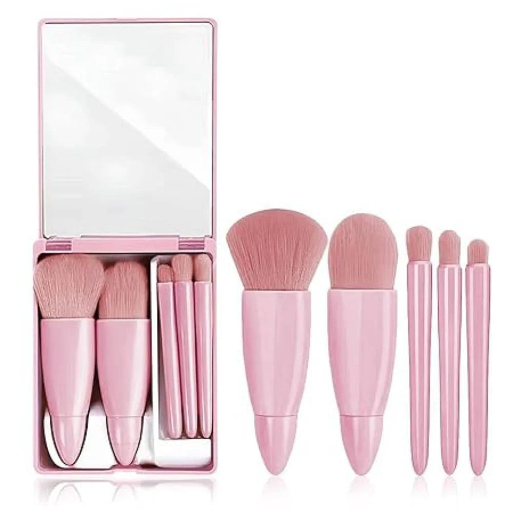 5 Pcs Makeup Brush With Mirror