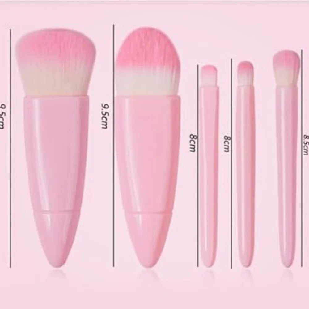 5 Pcs Makeup Brush With Mirror