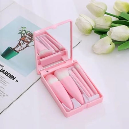 5 Pcs Makeup Brush With Mirror