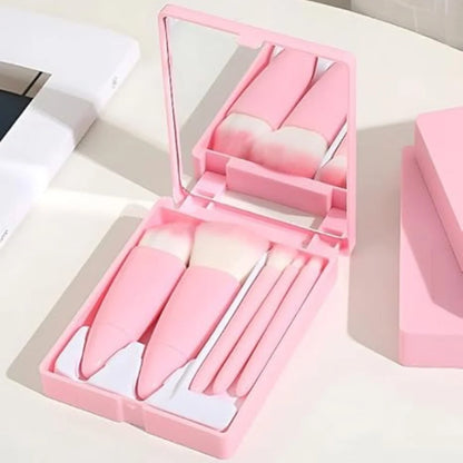 5 Pcs Makeup Brush With Mirror