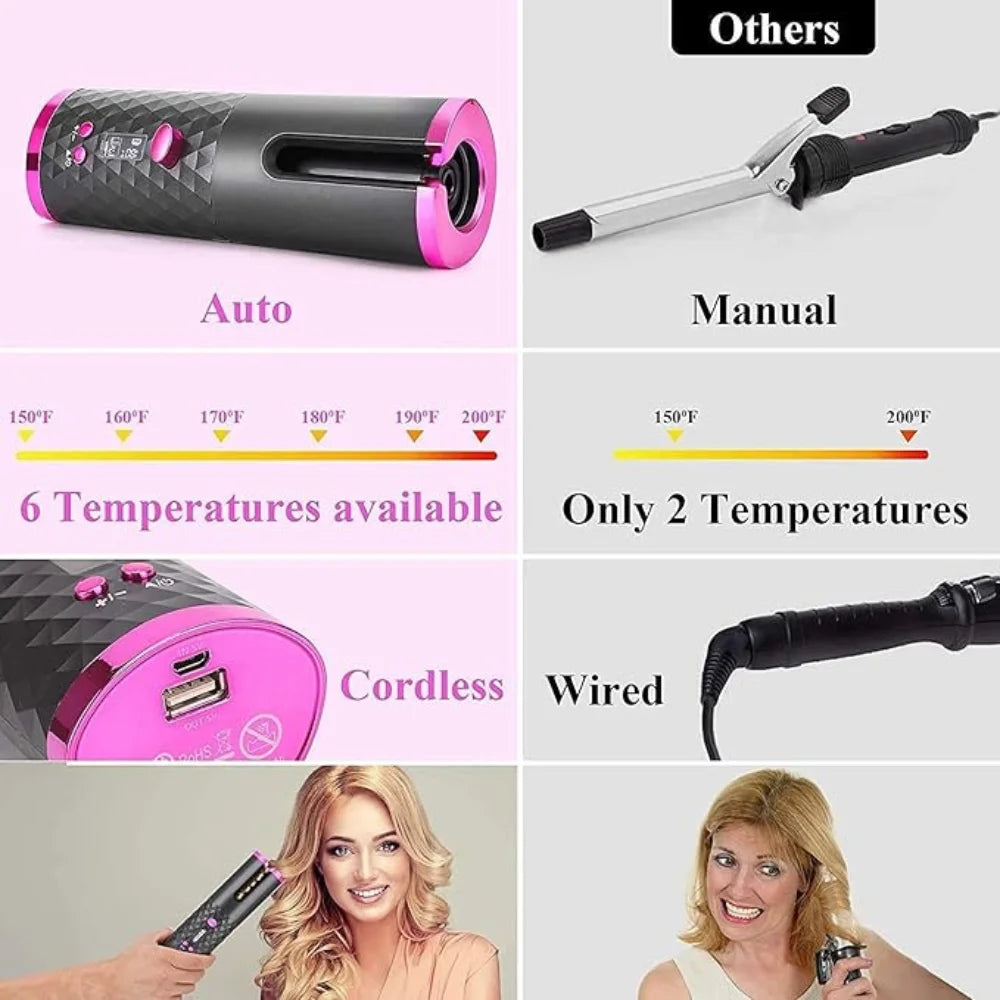 cordless automatic hair curler